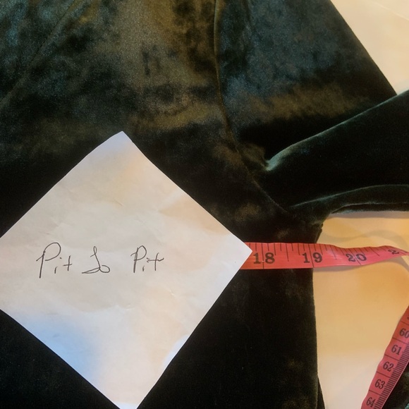 a.n.a. Crushed Velvet Bell Sleeve Mini Dress Size Med Green Boho Hippie Fairy - Picture 6 of 7